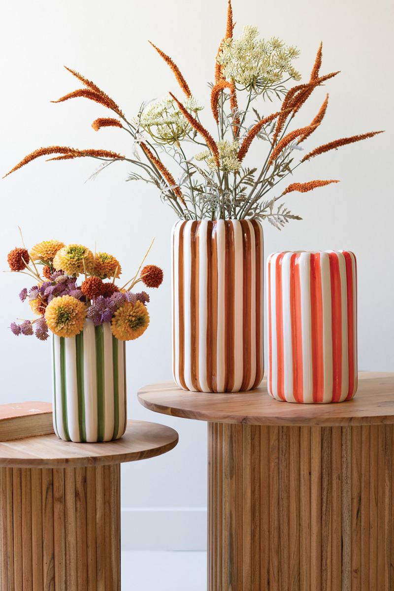 Small Ceramic Vase with Vertical Stripes — What&