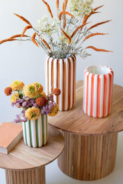 Small Ceramic Vase with Vertical Stripes — view 2