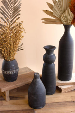 Small Modern Black Clay Vase — view 2