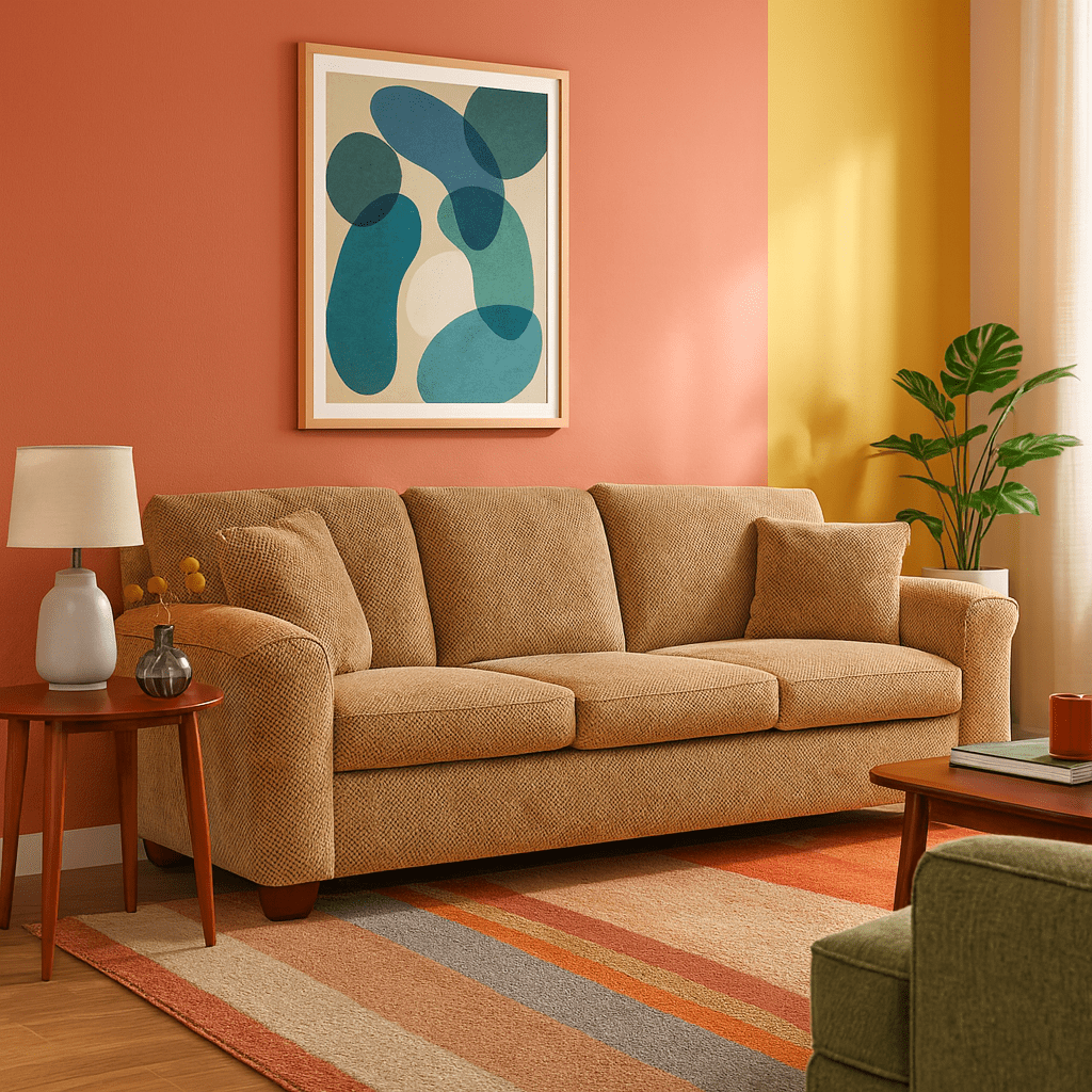 Chenille Sofa detail view 3 - Whats New Furniture - Portland, Oregon
