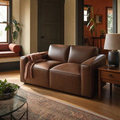 Solado Top-Grain Leather Loveseat detail view - Whats New Furniture Portland OR