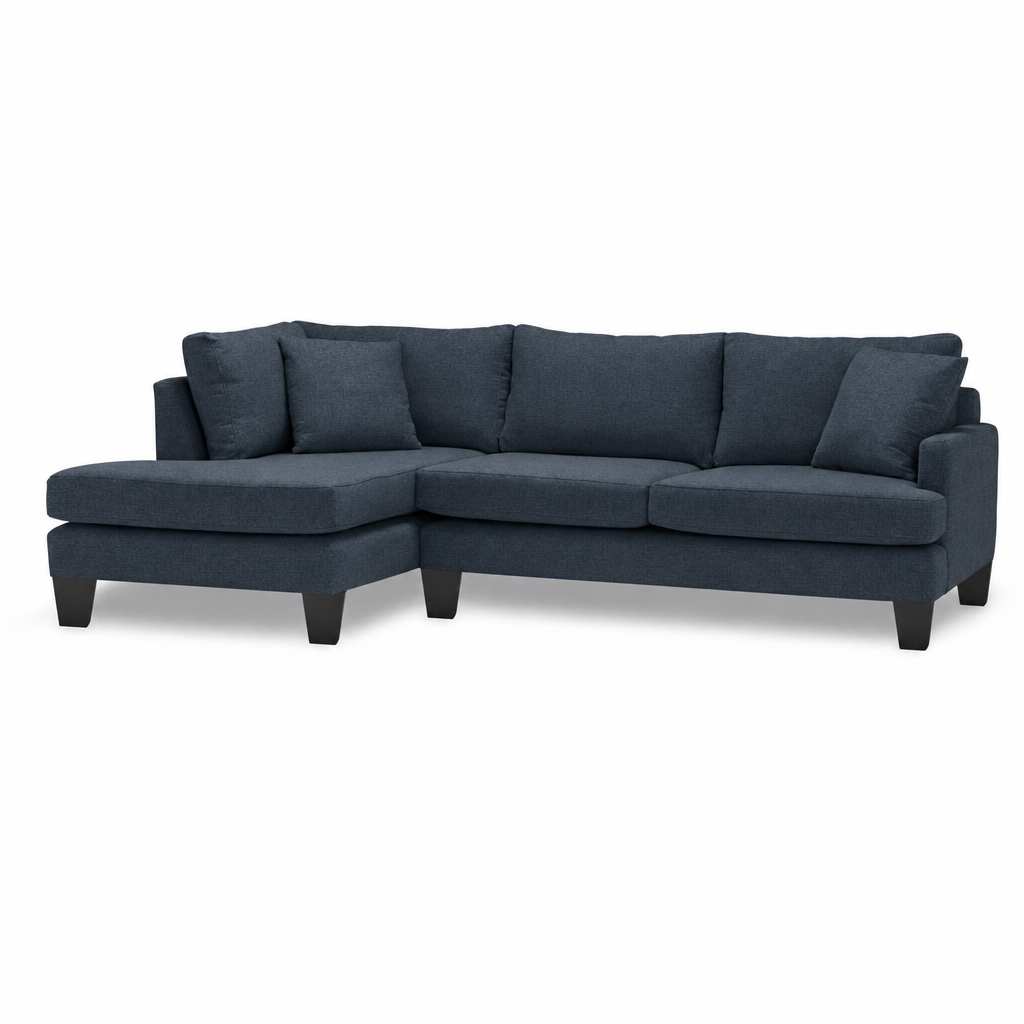 Somar Open Chaise Sectional in Ethan Lagoon front view - sectional by Stylus - Whats New Furniture Portland OR