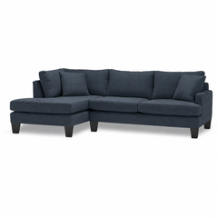 Somar Open Chaise Sectional in Ethan Lagoon front view - sectional by Stylus - Whats New Furniture Portland OR