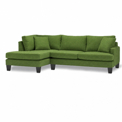 Somar Open Chaise Sectional in Rhine Clover front view - sectional by Stylus - Whats New Furniture Portland OR