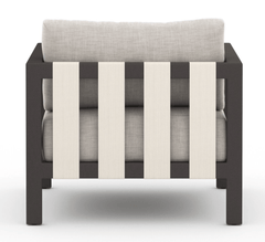 Sonoma Outdoor Chair, Bronze in Venao Grey back view - aluminum outdoor lounge chair by Four Hands - Whats New Furniture Portland OR