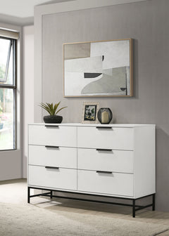 Sonora 6-drawer Bedroom Dresser White - What&