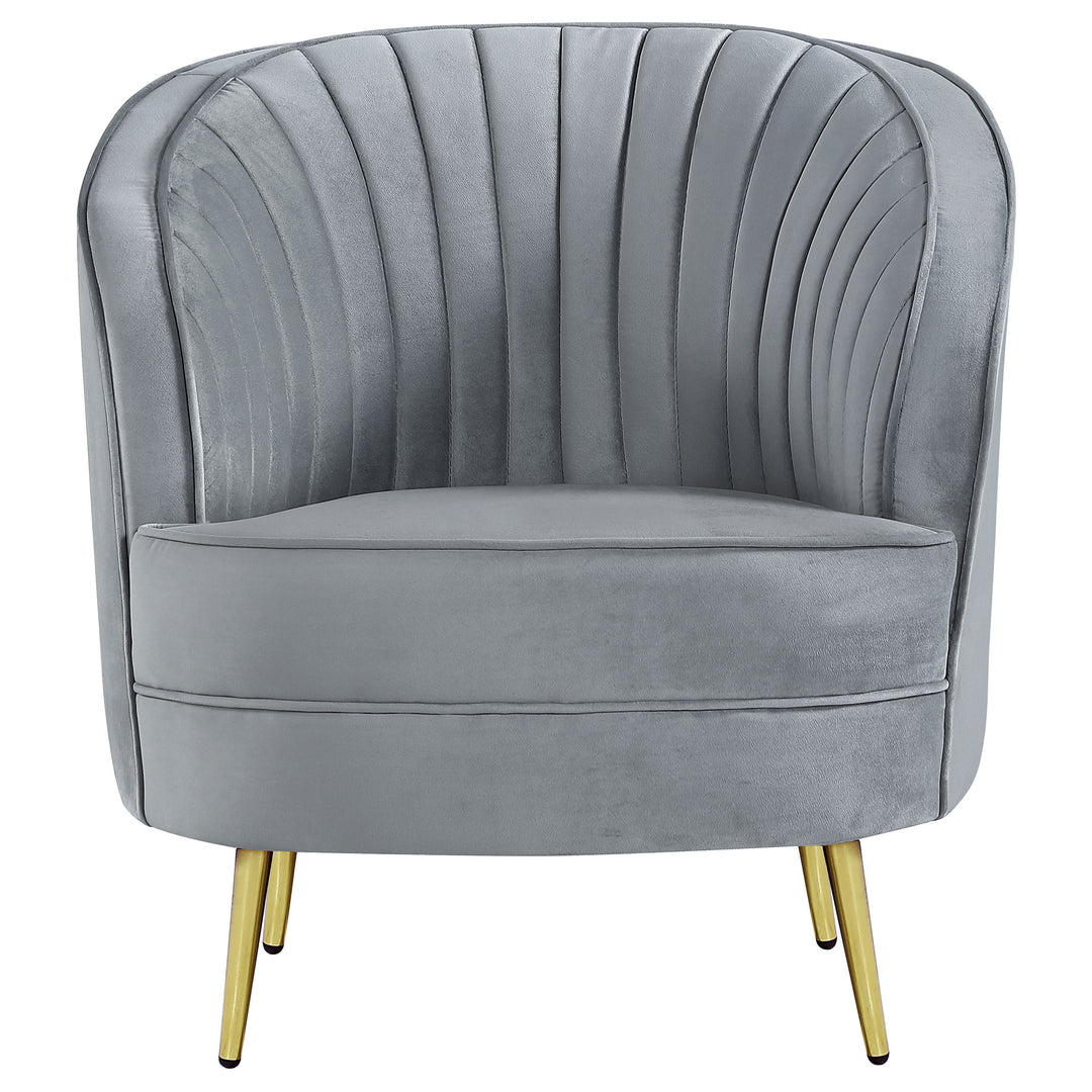 Sophia Upholstered Channel Tufted Barrel Accent Chair Grey - What&
