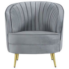 Sophia Upholstered Channel Tufted Barrel Accent Chair Grey - What&