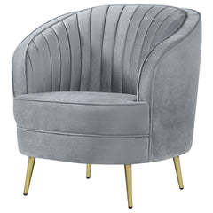 Sophia Upholstered Channel Tufted Barrel Accent Chair Grey - What&