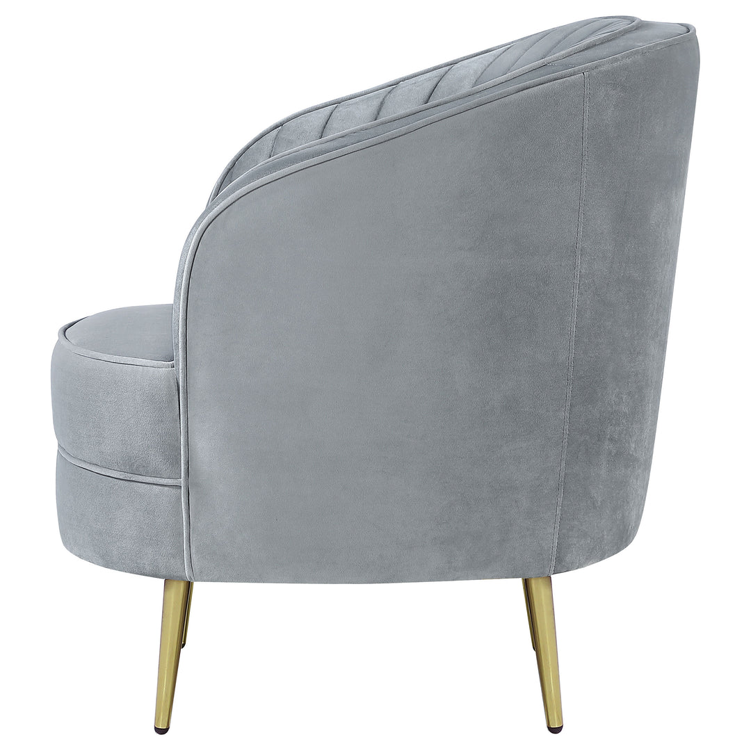 Sophia Upholstered Channel Tufted Barrel Accent Chair Grey - What&
