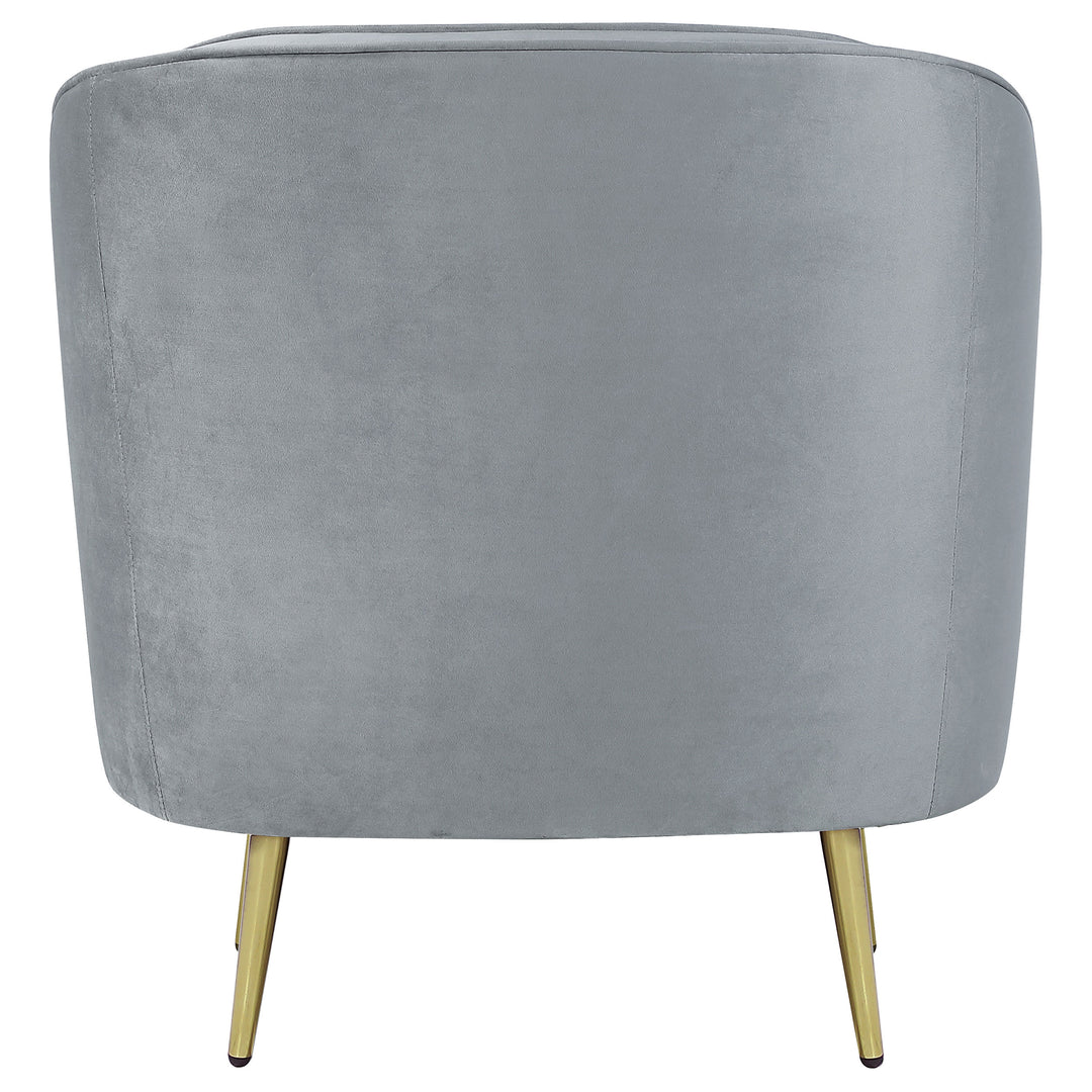 Sophia Upholstered Channel Tufted Barrel Accent Chair Grey - What&