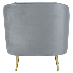 Sophia Upholstered Channel Tufted Barrel Accent Chair Grey - What&
