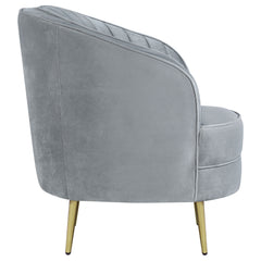 Sophia Upholstered Channel Tufted Barrel Accent Chair Grey - What&