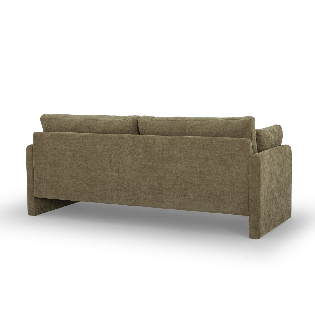 Soren Sofa in olive alternate view - mid-century track-arm sofa private label - Whats New Furniture Portland OR