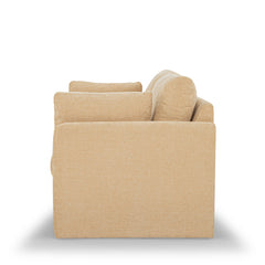 Soren Sofa in Sand side view - mid-century track-arm sofa private label - Whats New Furniture Portland OR