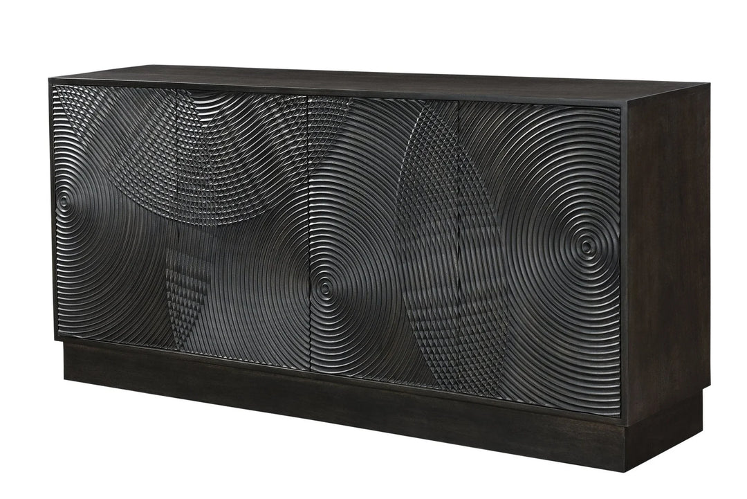 Spiral Sideboard in Black side angle - mango wood sideboard by LH Imports - Whats New Furniture Portland OR