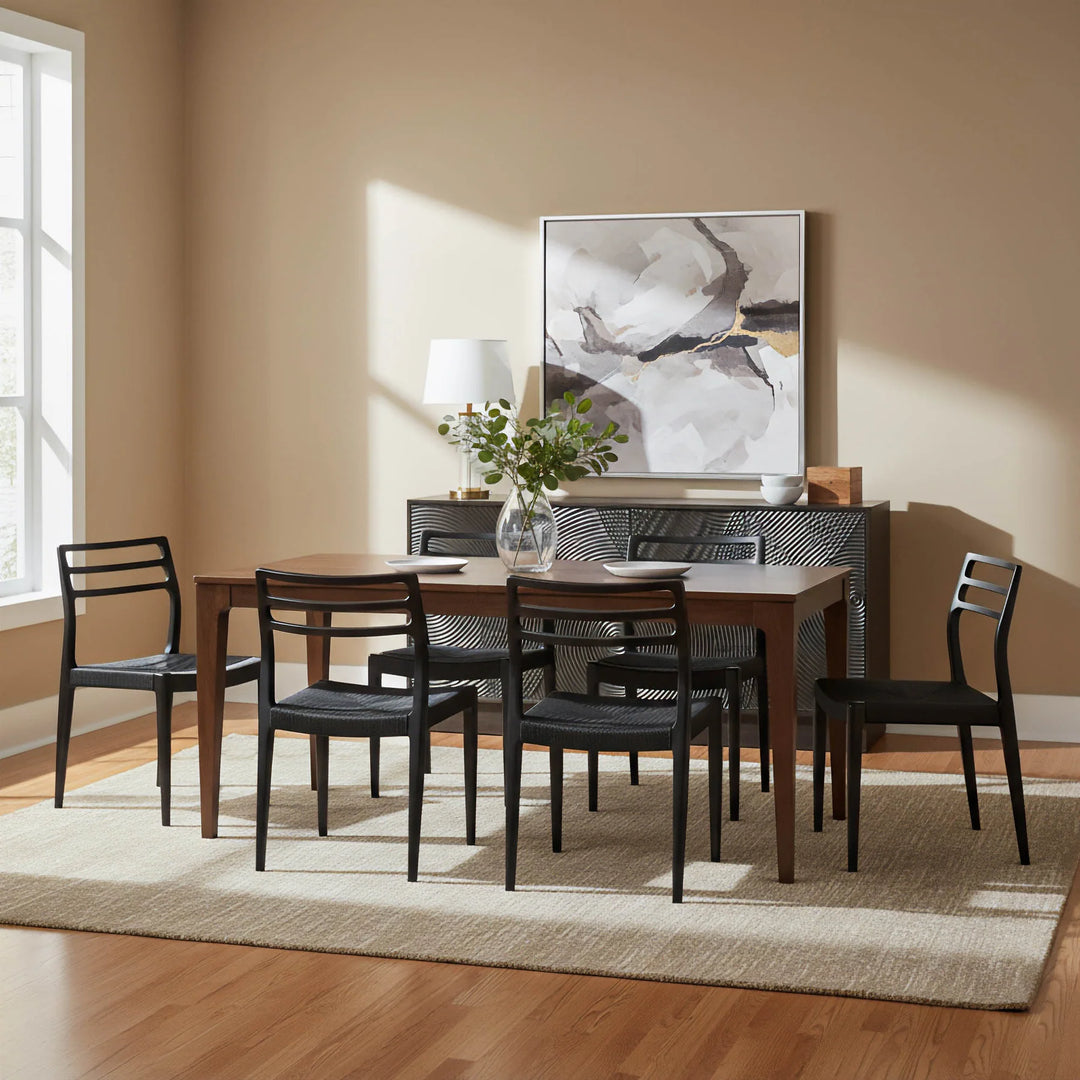 Spiral Sideboard in Black room setting - mango wood sideboard by LH Imports - Whats New Furniture Portland OR