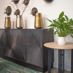 Spiral Sideboard in Black side view - mango wood sideboard by LH Imports - Whats New Furniture Portland OR