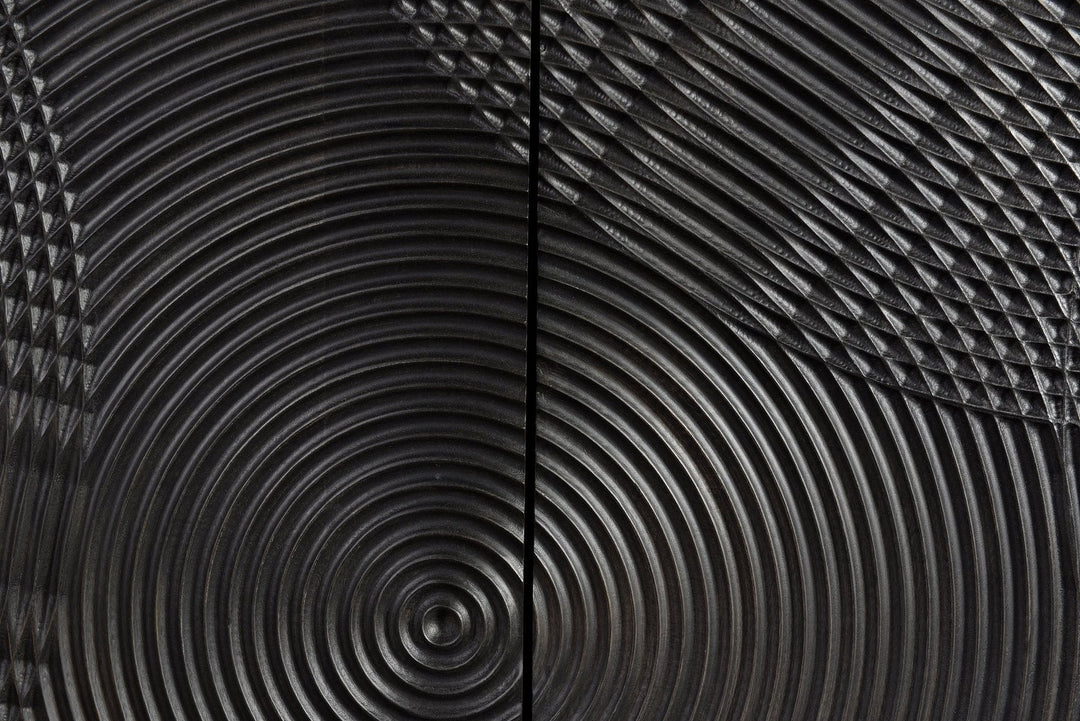 Spiral Sideboard in Black top detail - mango wood sideboard by LH Imports - Whats New Furniture Portland OR