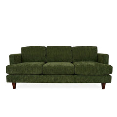 Alpine Sofa in Lush Spinach olive green chenille fabric - plush mid-century modern sofa by Stanton - Whats New Furniture Portland OR