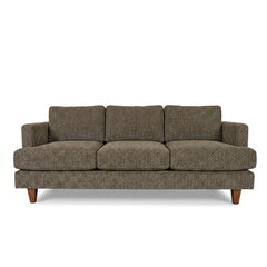 Alpine Sofa in Starmount Pistachio sage-brown striped chenille fabric - plush mid-century modern sofa by Stanton - Whats New Furniture Portland OR