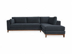Aspen Open Chaise Sectional in Brisbane Indigo — studio front view - open-chaise sectional sofa by Stanton - Whats New Furniture Portland OR