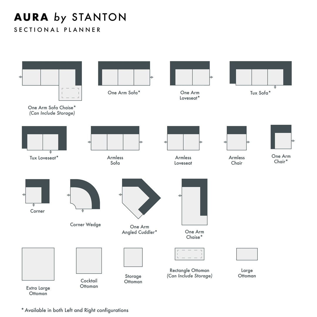 Aura Custom Sofa / Sectional configuration shot - custom sofa sectional by Stanton - Whats New Furniture Portland OR
