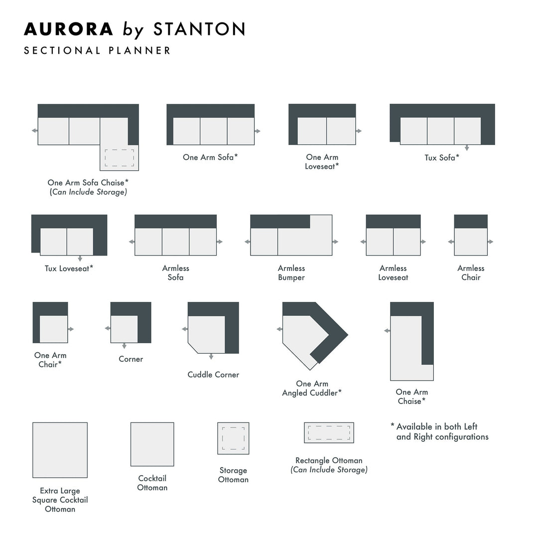 Aurora Custom Sofa / Sectional configuration shot - custom sofa sectional by Stanton - Whats New Furniture Portland OR