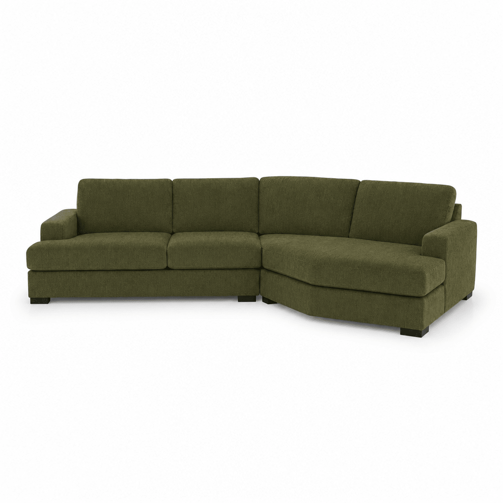 Aurora L-Cuddler Angle 128" in Vintage Moss