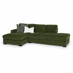 Aurora Sectional in Lush Spinach — studio front view - custom sofa sectional by Stanton - Whats New Furniture Portland OR