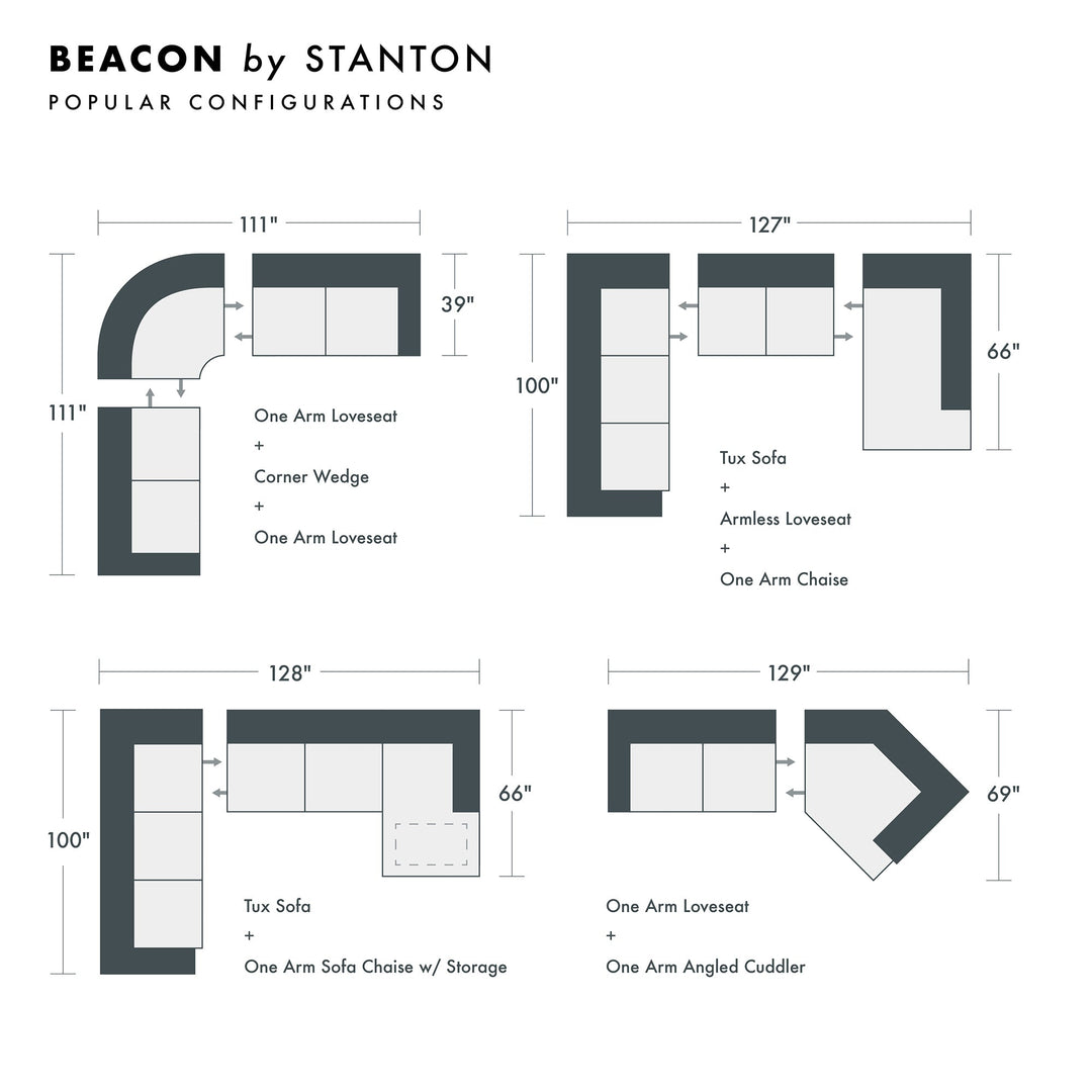 Beacon Custom Sofa / Sectional and Sofa Bed alternate view - custom Stanton seating - Whats New Furniture Portland OR