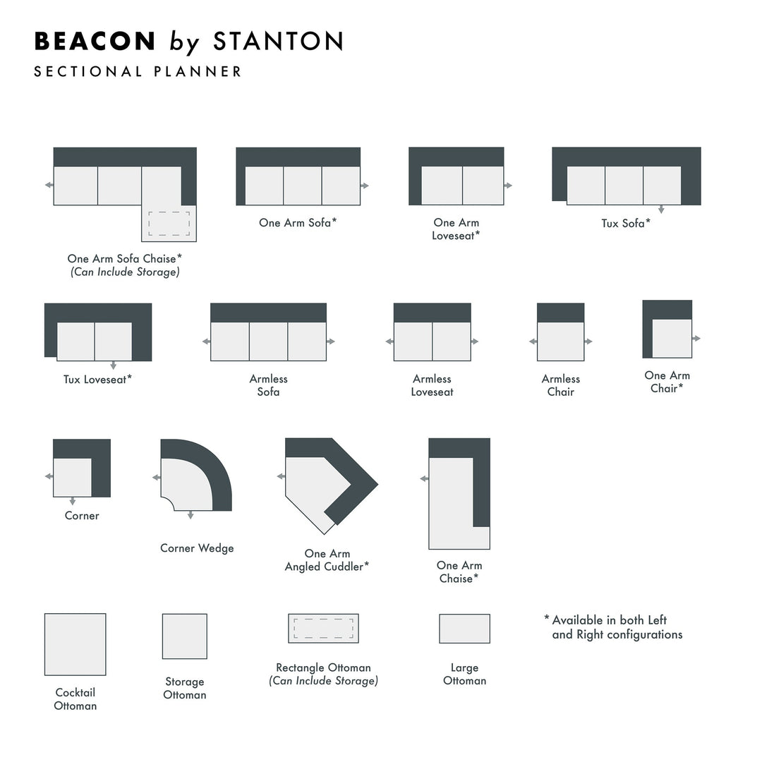 Beacon Custom Sofa / Sectional and Sofa Bed configuration shot - custom Stanton seating - Whats New Furniture Portland OR