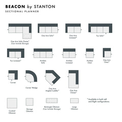 Beacon Custom Sofa / Sectional and Sofa Bed configuration shot - custom Stanton seating - Whats New Furniture Portland OR