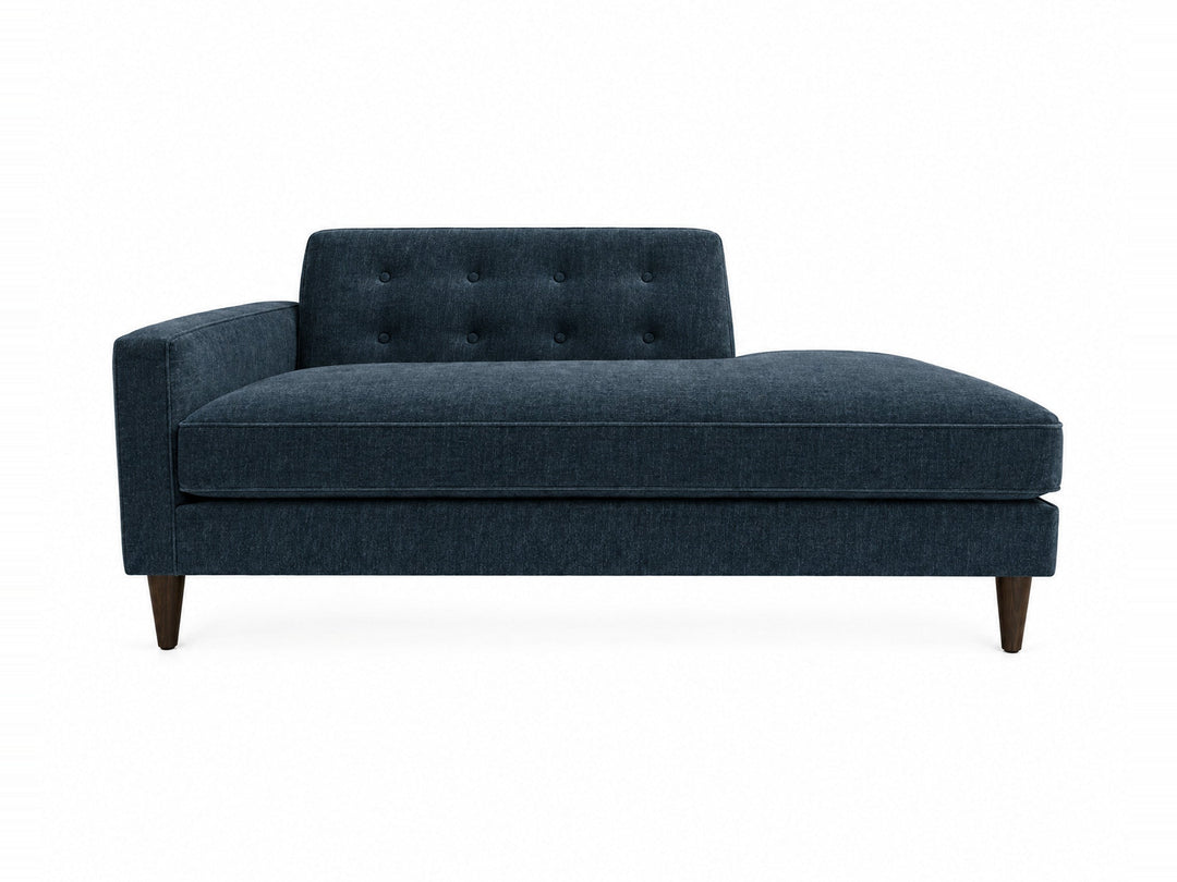 Blazer Chaise Lounge in Lush Marine — studio front view - mid-century chaise lounge by Stanton - Whats New Furniture Portland OR