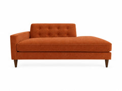Blazer Chaise Lounge in Lush Papaya — studio front view - mid-century chaise lounge by Stanton - Whats New Furniture Portland OR