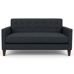 Blazer Loft Sofa in Lilou Denim navy denim chenille front view - mid-century apartment sofa by Stanton - Whats New Furniture Portland OR