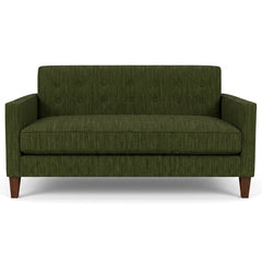 Blazer Loft Sofa in Lush Spinach forest green chenille front view - mid-century apartment sofa by Stanton - Whats New Furniture Portland OR