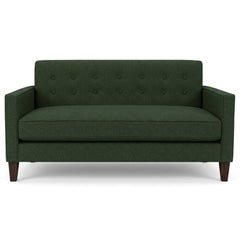 Blazer Loft Sofa in Rio Spinach deep emerald chenille front view - mid-century apartment sofa by Stanton - Whats New Furniture Portland OR