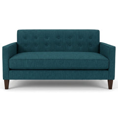 Blazer Loft Sofa in Lush Turquoise deep teal chenille front view - mid-century apartment sofa by Stanton - Whats New Furniture Portland OR