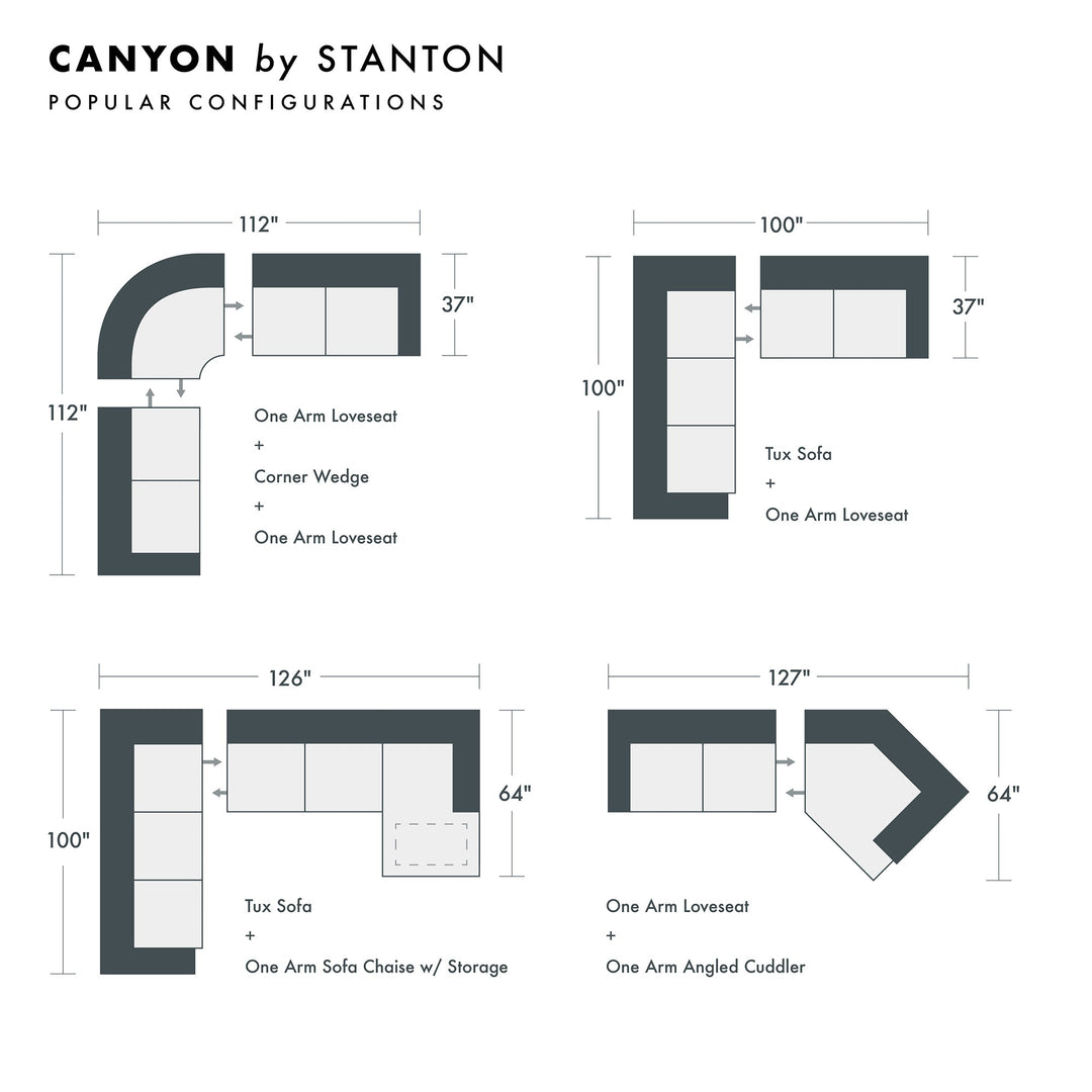 Canyon Custom Sofa / Sectional sectional configuration view - custom sofa sectional by Stanton - Whats New Furniture Portland OR