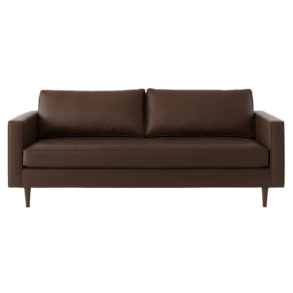 Clubhouse Vegan Leather Apartment Sofa in Walnut - Oregon-made apartment sofa by Stanton - Whats New Furniture Portland OR