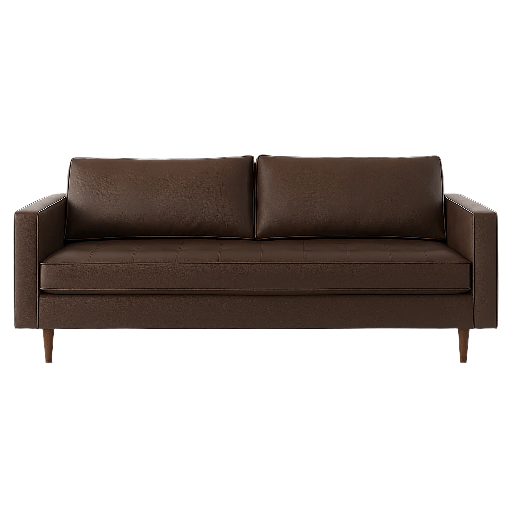Clubhouse Vegan Leather Apartment Sofa in Walnut - Whats New Furniture - Portland, Oregon