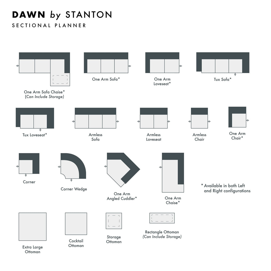 Dawn Custom Sofa / Sectional configuration shot - custom sofa sectional by Stanton - Whats New Furniture Portland OR