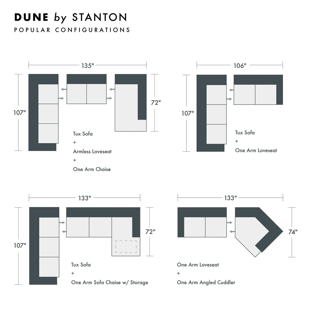 Dune Custom Sofa / Sectional sectional configuration view - custom sofa sectional by Stanton - Whats New Furniture Portland OR