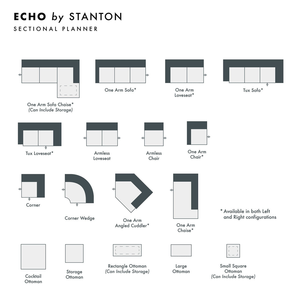 Echo Custom Sofa / Sectional (Stanton) spec sheet - custom sofa sectional by Stanton - Whats New Furniture Portland OR