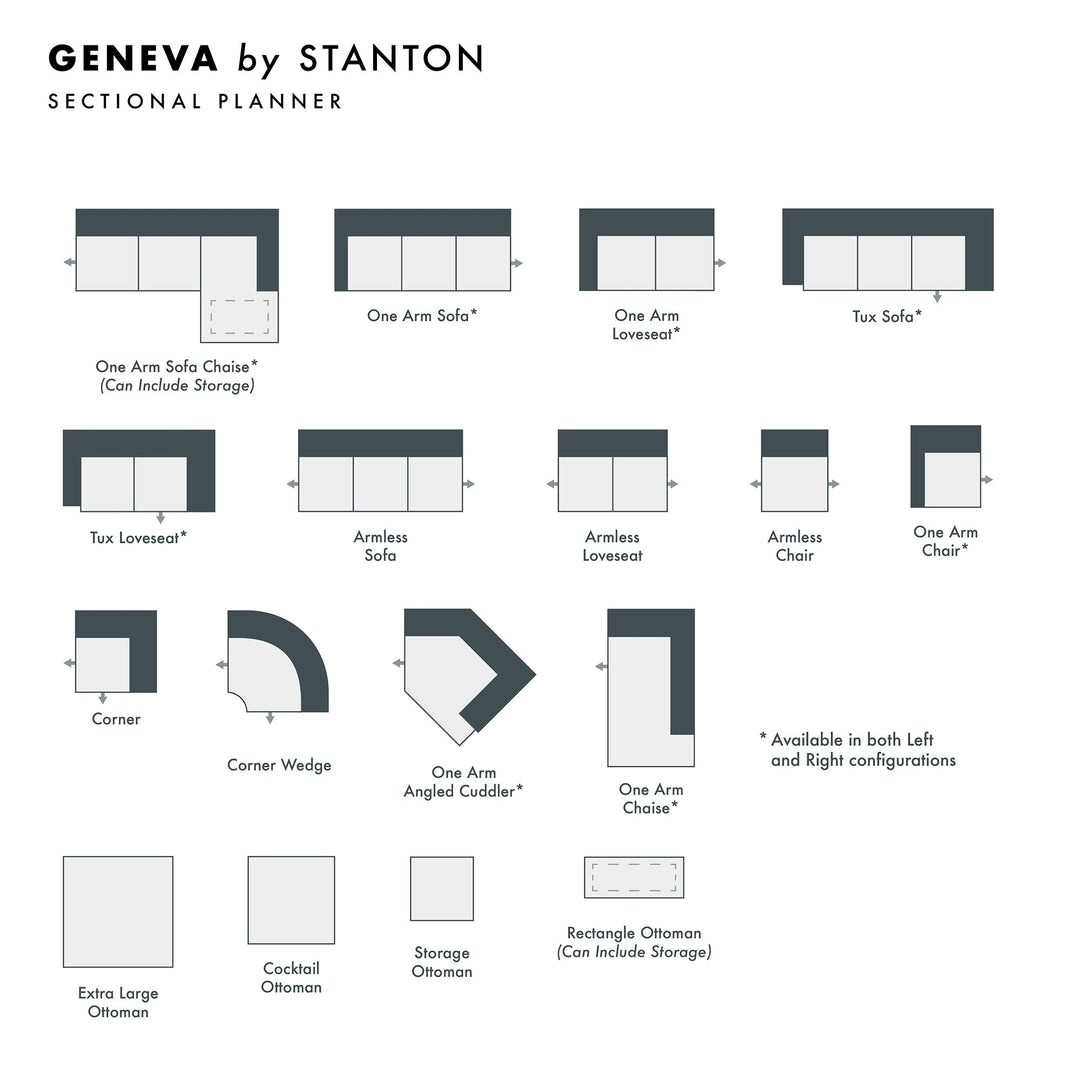 Geneva Custom Sofa / Sectional configuration shot - custom sofa sectional by Stanton - Whats New Furniture Portland OR