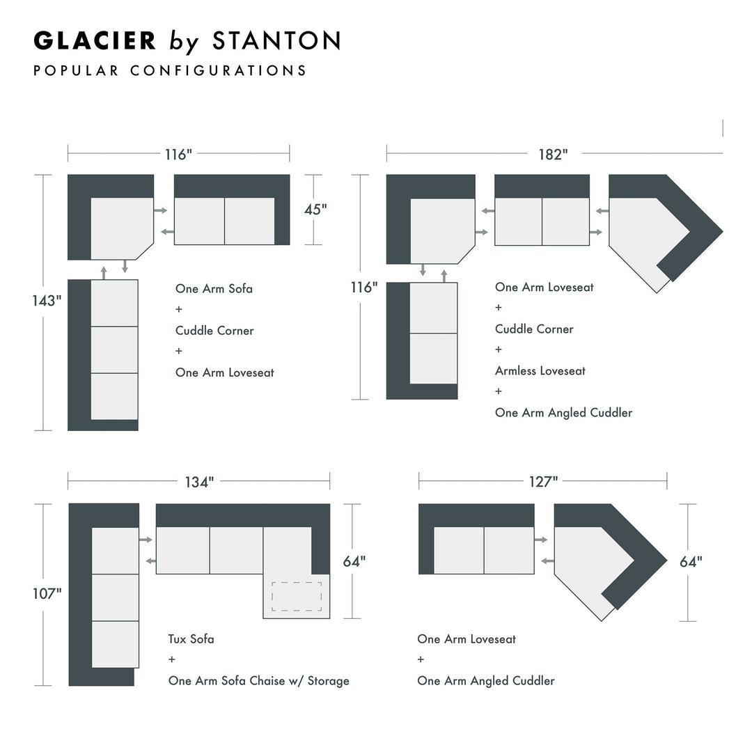 Glacier Custom Sofa / Sectional sectional configuration view - custom sofa sectional by Stanton - Whats New Furniture Portland OR