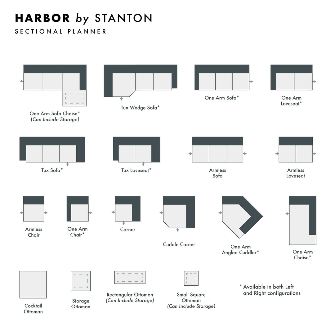 Harbor Custom Sofa / Sectional configuration shot - custom sofa sectional by Stanton - Whats New Furniture Portland OR
