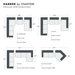 Harbor Custom Sofa / Sectional sectional configuration view - custom sofa sectional by Stanton - Whats New Furniture Portland OR