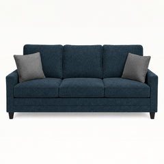 Haven Queen Sleeper Sofa in Lush Marine — studio front view - Oregon-made queen sleeper sofa by Stanton - Whats New Furniture Portland OR